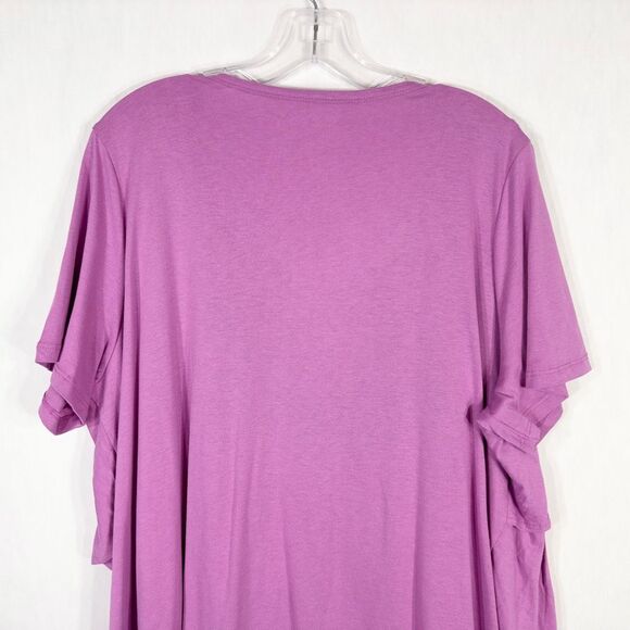 Woman Within Plus Size 18 20 Top Purple Ruffled Layered Short Sleeve Tee 782 - Picture 5 of 8